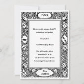 Victorian Era 1896 Art Nouveau Floral Graduation 案内状 (裏面)