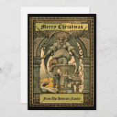Victorian Era Art Nouveau Christmas Nativity 1889 シーズンカード (正面/裏面)