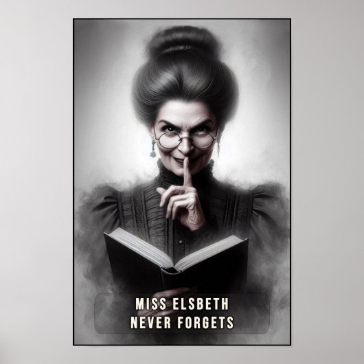Victorian Era Creepy Headmistress Portrait Wall ポスター (正面)