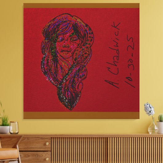 Victorian Era Dreamer Girl キャンバスプリント (インサイチュ (リビング))