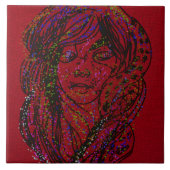 Victorian Era Dreamer Girl Ceramic Tile タイル (正面)