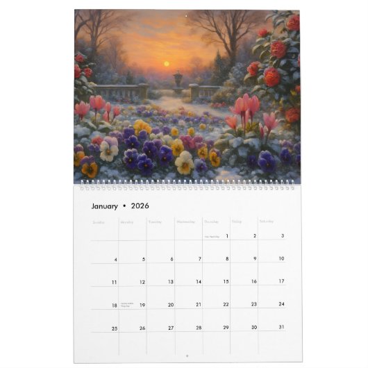 Victorian Era Gardens カレンダー (1月 2026)