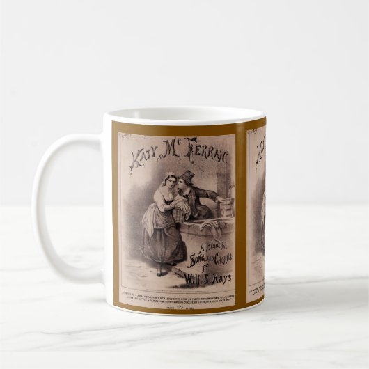 Victorian Era Music Themed Mug コーヒーマグカップ (左)