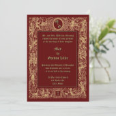 Victorian Era Neo Renaissance Cherubs Wedding 招待状 (スタンド正面)