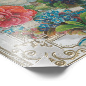 Victorian Era Valentine's Card, Floral Bouquet フォトプリント (角)