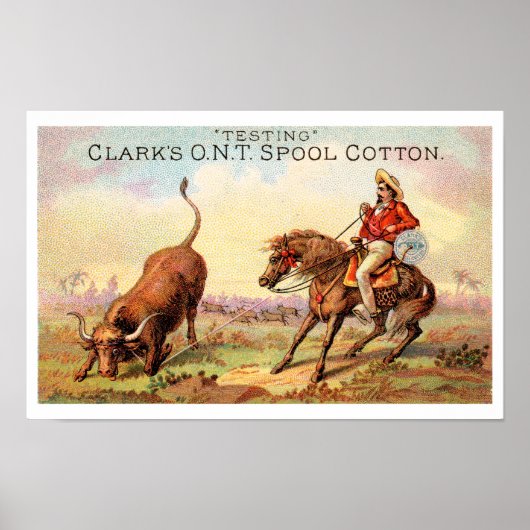 Victorian Era Western Rodeo Spool Advertisement ポスター (正面)