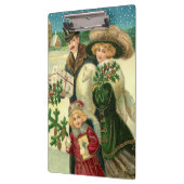 Victorian family in the snow Christmas scene クリップボード (左)