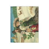 Victorian family in the snow Christmas scene ノートパッド (回転)