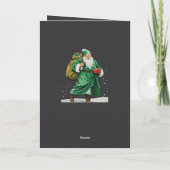 Victorian Father Christmas Wearing Green Robes Cut カード (裏面)
