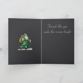 Victorian Father Christmas Wearing Green Robes Cut カード (内部)