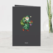 Victorian Father Christmas Wearing Green Robes Cut カード (裏面)