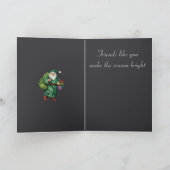 Victorian Father Christmas Wearing Green Robes Cut カード (内部)