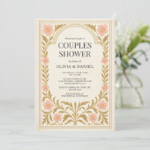 Victorian Floral Art Nouveau Couples Shower 招待状 (スタンド正面)