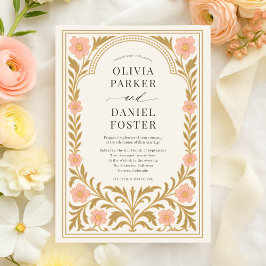 Victorian Floral Art Nouveau Wedding 招待状