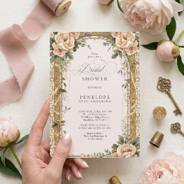 victorian floral bridal shower invite 招待状
