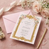 victorian floral bridal shower invite 招待状