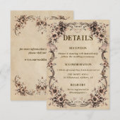 Victorian Floral Frame Wedding Details エンクロージャーカード (正面/裏面)