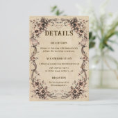 Victorian Floral Frame Wedding Details エンクロージャーカード (スタンド正面)
