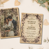 Victorian Floral Frame Wedding Invitation 招待状