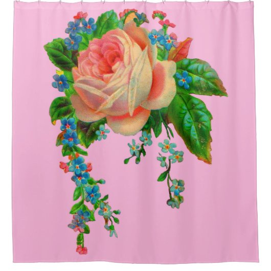 Victorian floral print シャワーカーテン (正面)
