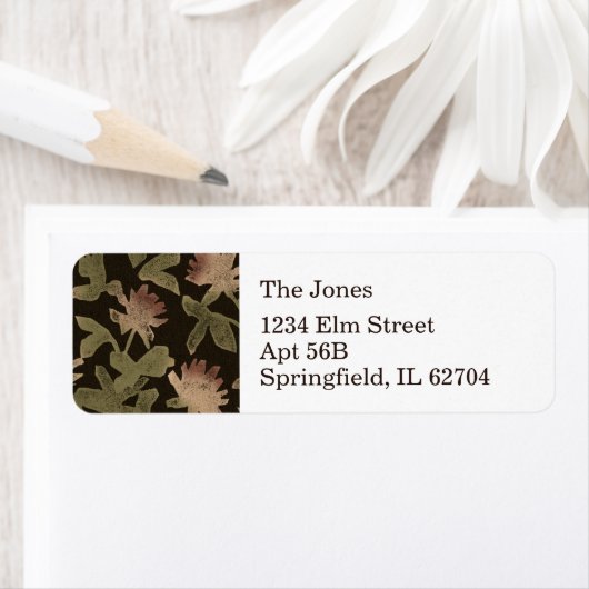 Victorian Floral Return Address Sticker sheet  ラベル (インサイチュ)