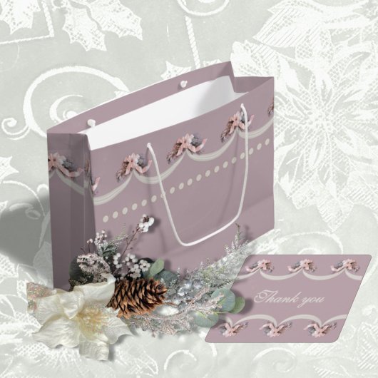 Victorian Floral Tapestry in Rose Gift Bag ラージペーパーバッグ