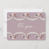 Victorian Floral Tapestry in Rose Holiday Card シーズンカード (正面)