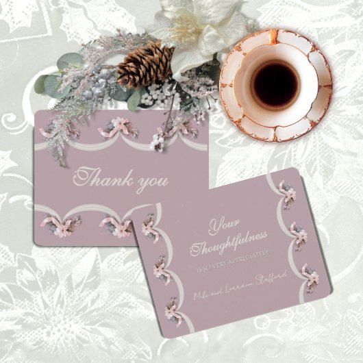 Victorian Floral Tapestry in Rose Thank You サンキューカード