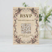 Victorian Floral Wedding QR Code RSVP (スタンド正面)