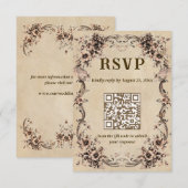 Victorian Floral Wedding QR Code RSVP (正面/裏面)