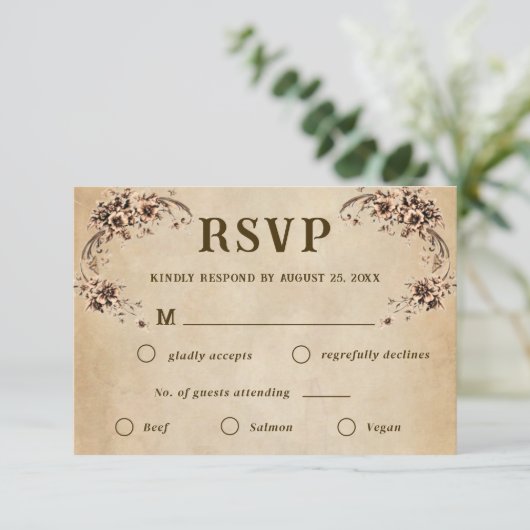 Victorian Floral Wedding RSVP (スタンド正面)