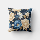 Victorian flowers Blue クッション (正面)