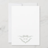 Victorian French Sage Green Wedding Monogram 招待状 (裏面)