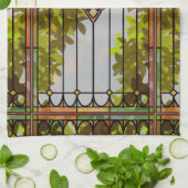 Victorian Garden Stained glass Window Curtain キッチンタオル (折り畳み)