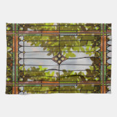Victorian Garden Stained glass Window Curtain キッチンタオル (横)