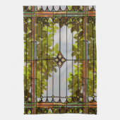 Victorian Garden Stained glass Window Curtain キッチンタオル (縦)