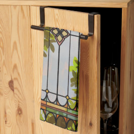 Victorian Garden Stained glass Window Curtain キッチンタオル