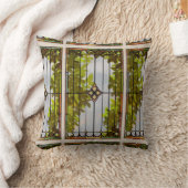 Victorian Garden Stained glass Window Curtain クッション (ブランケット)