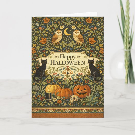 Victorian Garden Vintage Halloween カード (正面)