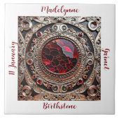 Victorian Garnet January Birthstone タイル (正面)