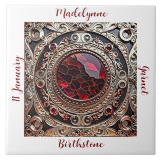 Victorian Garnet January Birthstone タイル