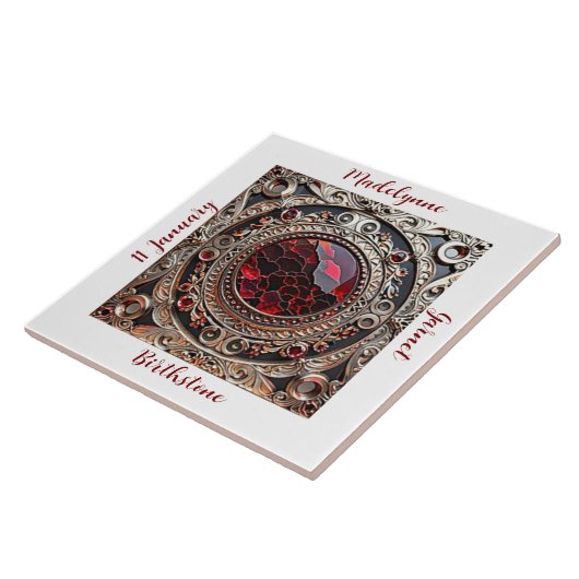 Victorian Garnet January Birthstone タイル (側面)