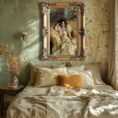 Victorian Glam Lady Gold Baroque Sofa Cream Gown 薄葉紙