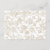 Victorian Gold Floral Line Art Wedding Details エンクロージャーカード (裏面)