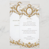 Victorian Gold & White Baroque Frame Wedding メニュー (正面/裏面)
