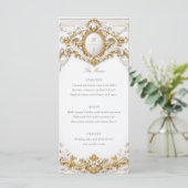 Victorian Gold & White Baroque Frame Wedding メニュー (スタンド正面)