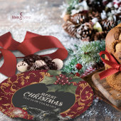 Victorian Gothic Black Cat Christmas Party Plate ペーパープレート