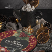 Victorian Gothic Black Cat Christmas Party Plate ペーパープレート