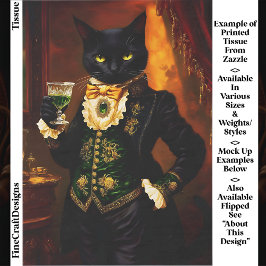 Victorian Gothic Cat with Absinthe EG9L Decoupage 薄葉紙