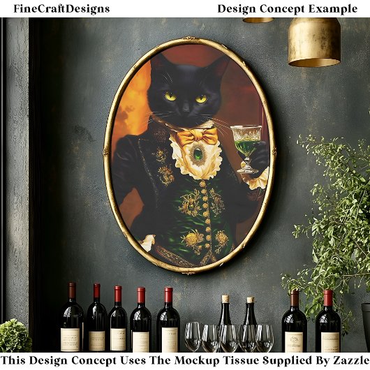 Victorian Gothic Cat with Absinthe EG9R Decoupage 薄葉紙